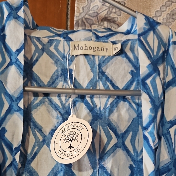 Blue Patterned Women's Robe - Picture 2 of 4